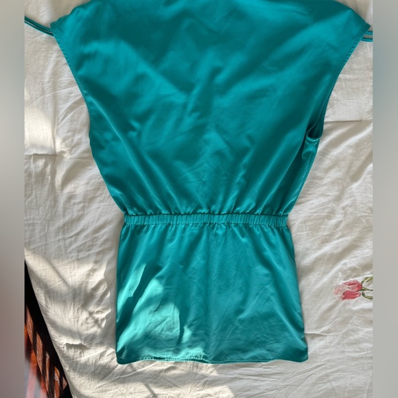 Banana republic, dress with tie up sleeves, turquoise, and vibrant - Picture 2 of 4